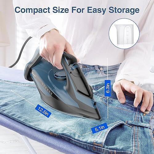 Sundu Steam Iron for Clothes with Rapid Heating Ceramic Coated Soleplate, 1700W with Precise Thermostat Dial, Self-Cleaning, Auto-Off, 15.21oz Water Tank for Home Clothes Ironing Use, Blue - 6