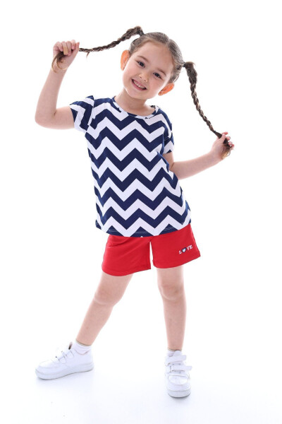 Sunny Love Patterned Girl's (Top-Bottom) Shorts Set - 1