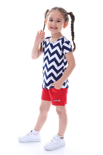 Sunny Love Patterned Girl's (Top-Bottom) Shorts Set - 2