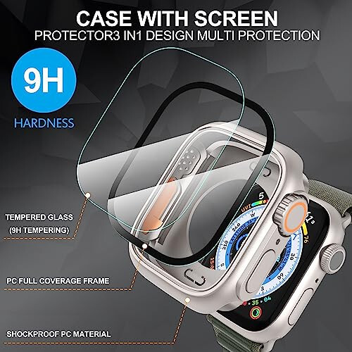 Suoman 3 in 1 for Apple Watch Series 8/7/6/5/4/Series SE 2 44mm Screen Protector Case, [Looks Like Ultra Protector Case] Front and Rear Cover Protector Case for iWatch 44mm (Starlight for iWatch 44mm) - 4