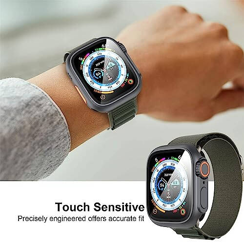 Suoman 3-in-1 for Apple Watch Series 8/7/6/5/4/Series SE 2 44mm Screen Protector Case, [Looks Like Ultra Protector Case]Front and Rear Cover Protector Case for iWatch 44mm (Graphite Black for iWatch 44mm) - 6