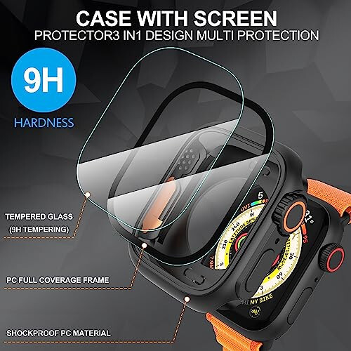 Suoman for Apple Watch Series 8/7/6/5/4/Series SE 2 44mm Screen Protector Case, [ Looks Like Ultra Protector Case ] Front and Rear Cover Protector Case for iWatch 44mm (Black for iWatch 44mm) - 4