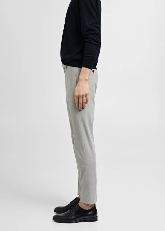 Super slim fit stretch fabric pants - Ecru - 8