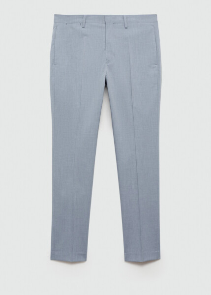 Super slim fit stretch fabric trousers - Sky Blue - 1