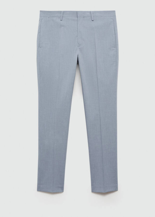 Super slim fit stretch fabric trousers - Sky Blue - 1