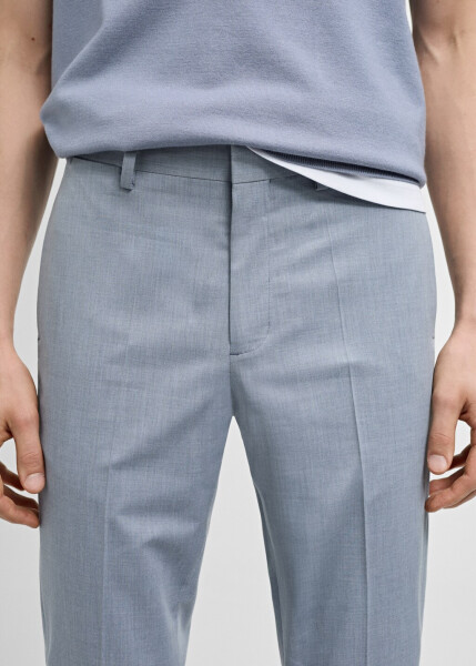 Super slim fit stretch fabric trousers - Sky Blue - 8