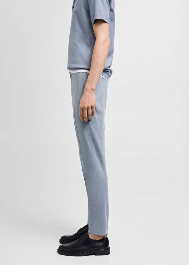 Super slim fit stretch fabric trousers - Sky Blue - 9