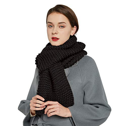 Surblue Winter Chunky Knit Scarf Warm Thick Wrap Pattern Long for Men and Women for Outdoors - 1