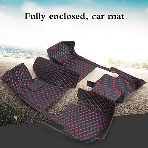 SureKit Custom Car Floor Mats for Toyota Land Cruiser Prado 120 2002-2008 Floor Liner Waterproof Anti-Skid Luxury Leather Full Coverage Liner Front & Rear Mat/Set (Black) - 2