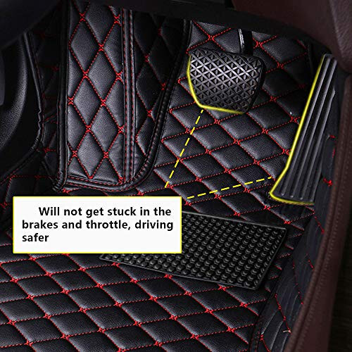 SureKit Custom Car Floor Mats for Toyota Land Cruiser Prado 120 2002-2008 Floor Liner Waterproof Anti-Skid Luxury Leather Full Coverage Liner Front & Rear Mat/Set (Black) - 3