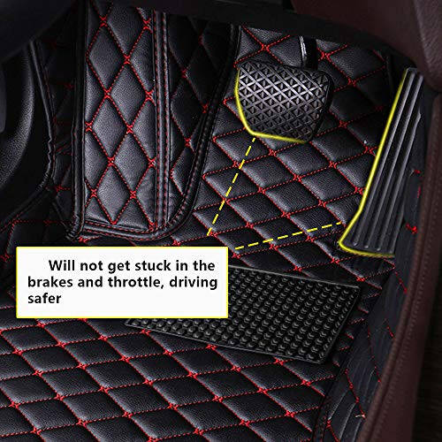 SureKit Custom Car Floor Mats for Toyota Land Cruiser Prado 120 2002-2008 Floor Liner Waterproof Anti-Skid Luxury Leather Full Coverage Liner Front & Rear Mat/Set (Black) - 3