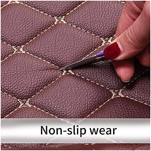 SureKit Custom Car Floor Mats for Toyota Land Cruiser Prado 120 2002-2008 Floor Liner Waterproof Anti-Skid Luxury Leather Full Coverage Liner Front ＆ Rear Mat/Set (Coffee Color) - 4