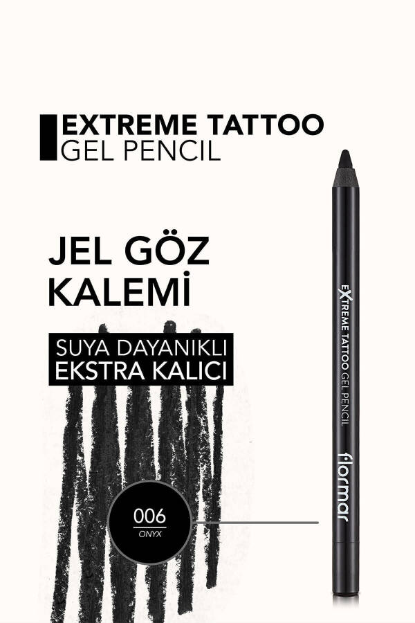 Suv o'tkazmaydigan jel ko'z qalam (QORA)-extreme Tattoo Gel Pencil-006 Onyx-8682536028882 - 13