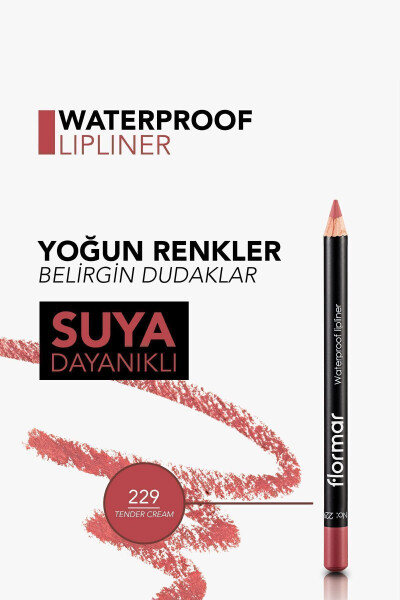 Suya Dayanıklı Dudak Kalemi (PEMBE) - Waterproof Lipliner - 229 Tender Cream - 8690604111299 - 18