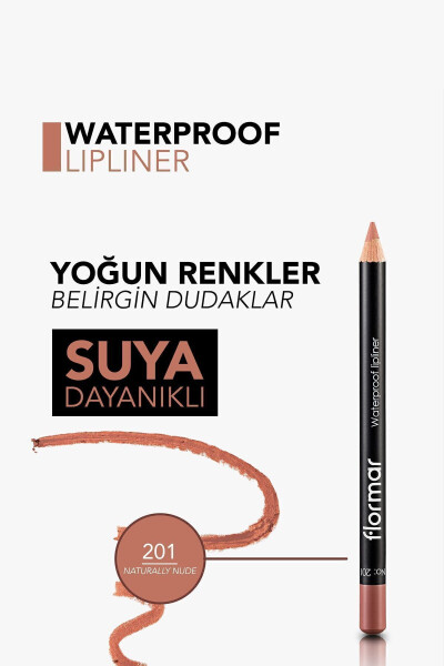 Suya Dayanıklı Dudak Kalemi - Waterproof Lipliner (Nude) - 201 NTRLLY NUDE - 8690604111015 - 6