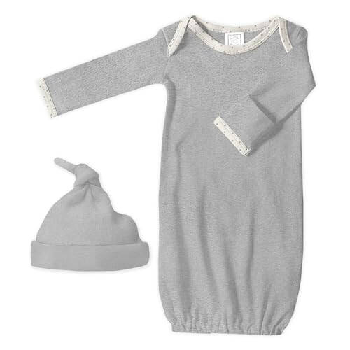 SwaddleDesigns Softest Cotton Baby Pajama Gown with Foldover Mitten Cuffs for Infant Boy and Girl, Newborn, 0-3 Months - 21