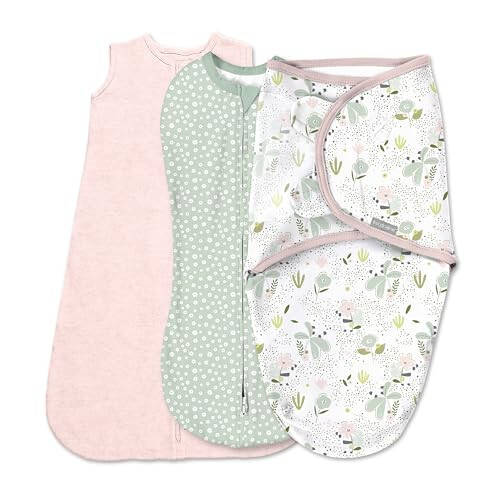 SwaddleMe by Ingenuity Comfort Pack Size Small, 0-3 Months, 3-Pack (Peekaboo Panda) Baby Swaddle Set - 41