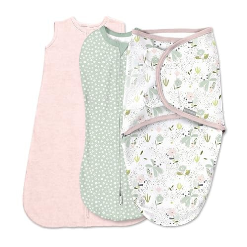 SwaddleMe by Ingenuity Comfort Pack Size Small, 0-3 Months, 3-Pack (Peekaboo Panda) Baby Swaddle Set - 29