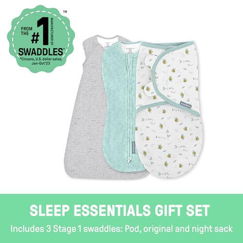 SwaddleMe by Ingenuity Comfort Pack Size Small, 0-3 Months, 3-Pack (Peekaboo Panda) Baby Swaddle Set - 2