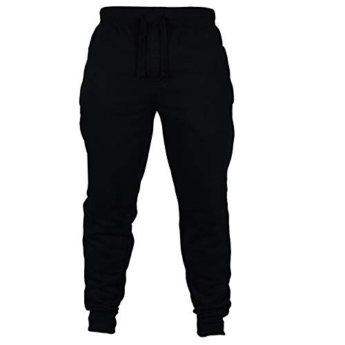 Sweatpants for Men Joggers, Mens Jogger Pants Cotton Elastic Waist Drawstring Tapered Hiking Outdoor Workout Trousers - 1