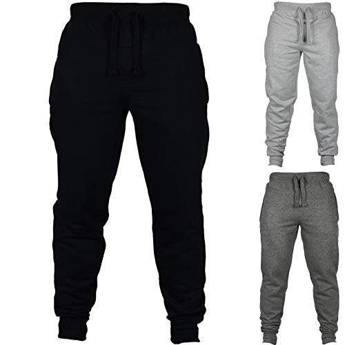 Sweatpants for Men Joggers, Mens Jogger Pants Cotton Elastic Waist Drawstring Tapered Hiking Outdoor Workout Trousers - 3