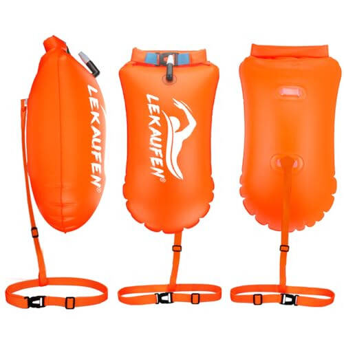 Swim Buoy for Open Water 2 Pack, 20L Swim Safety Float Waterproof Dry Bag for Swimmers Triathletes Kayakers Snorkelers, Swimming Pull Buoy for Safer Swim Training - 4