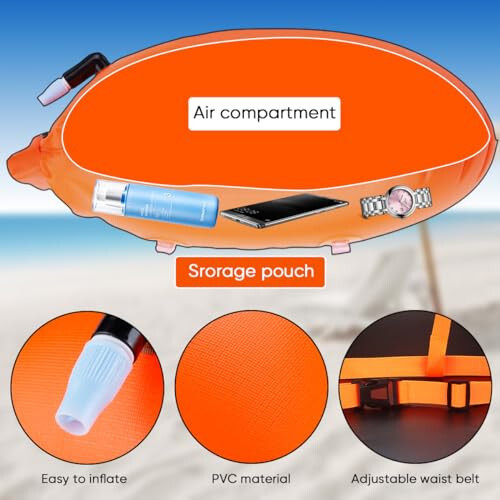 Swim Buoy for Open Water 2 Pack, 20L Swim Safety Float Waterproof Dry Bag for Swimmers Triathletes Kayakers Snorkelers, Swimming Pull Buoy for Safer Swim Training - 5