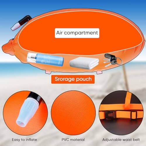 Swim Buoy for Open Water 2 Pack, 20L Swim Safety Float Waterproof Dry Bag for Swimmers Triathletes Kayakers Snorkelers, Swimming Pull Buoy for Safer Swim Training - 1