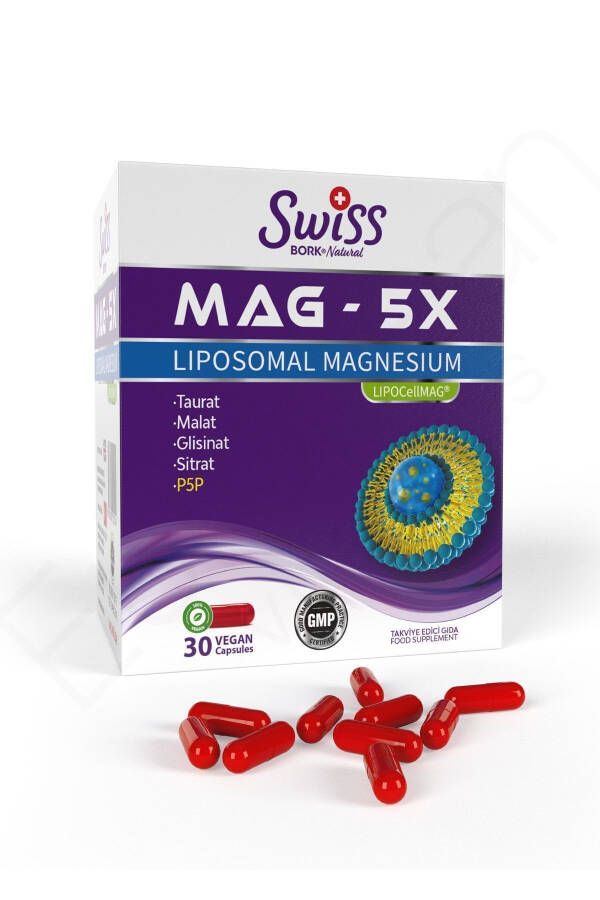 SWISS Magnesium Vitamin Mag 5x Liposomal Magnesium 30 Vegan Capsules - 1