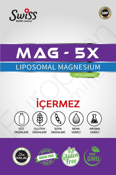 SWISS Magnesium Vitamin Mag 5x Liposomal Magnesium 30 Vegan Capsules - 7