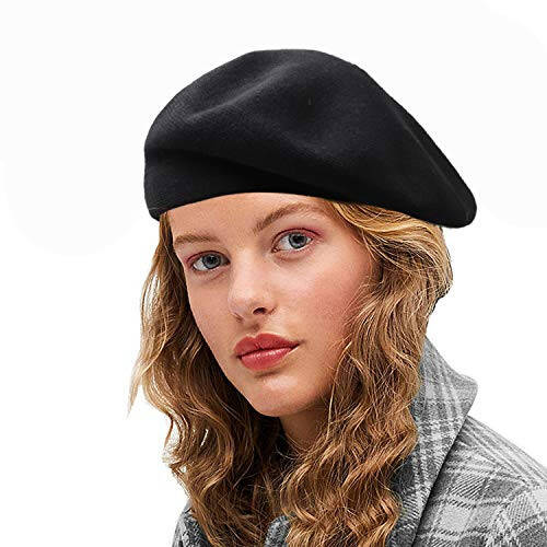 Sydbecs Cashmere Beret Hats for Women Girls, Reversible French Berets Hat Solid Color Style - 8