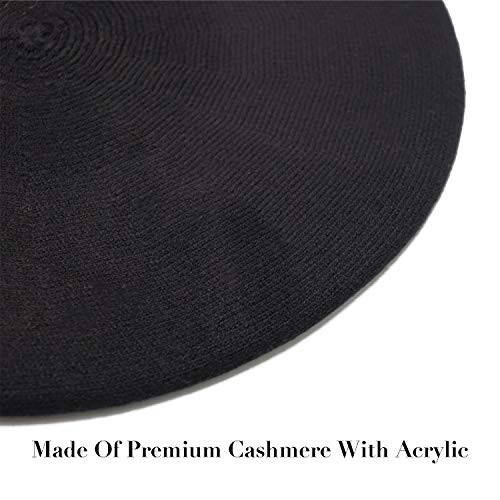 Sydbecs Cashmere Beret Hats for Women Girls, Reversible French Berets Hat Solid Color Style - 12