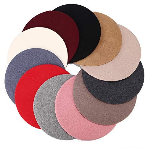 Sydbecs Cashmere Beret Hats for Women Girls, Reversible French Berets Hat Solid Color Style - 13