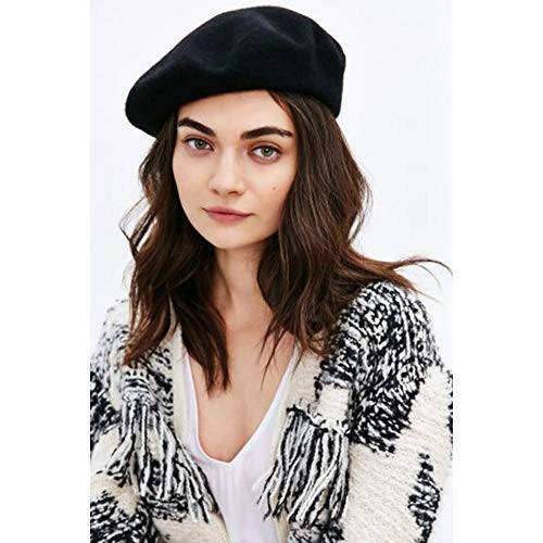 Sydbecs Cashmere Beret Hats for Women Girls, Reversible French Berets Hat Solid Color Style - 14