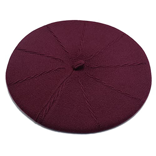 Sydbecs Cashmere Beret Hats for Women Girls, Reversible French Berets Hat Solid Color Style - 2