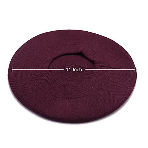 Sydbecs Cashmere Beret Hats for Women Girls, Reversible French Berets Hat Solid Color Style - 3