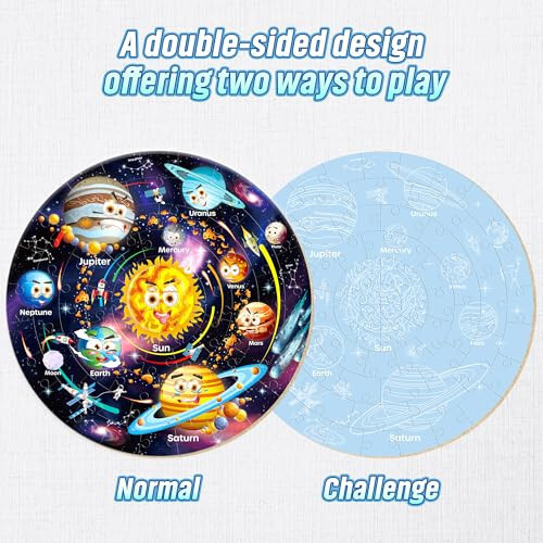 SYNARRY Solar System Floor Puzzles for Kids Ages 4-8, Large 70 Piece Jigsaw Puzzles for Kids Ages 4-6, Space Planet Astronaut Toys Gifts Puzzles for 3-5 5-7 8-10 Years Old Toddlers Boys Girls Children - 4