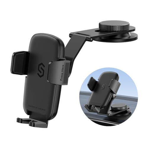 Syncwire Car Phone Holder for Universal Dashboard & Tesla Screen, [Super Stable] Car Phone Mount, Foldable Aluminum Alloy Arm, Cell Phone Car Holder Mount for iPhone 15 Pro Max 14 13 12 11 & All Phones - 1