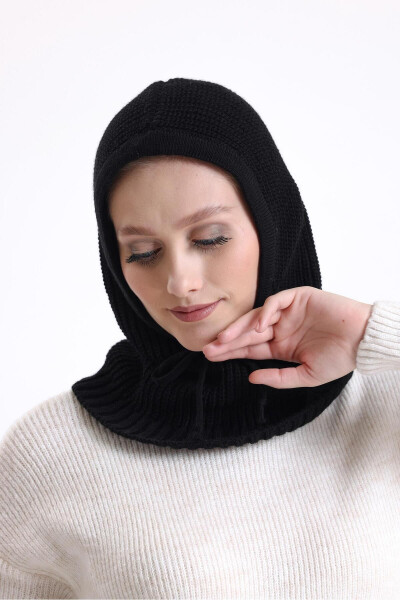 T-crazy Knitwear Balaclava Fitilli Triko Örgü Kapüşonlu Bere, Tesettür Bere, Triko Başlık, Balaklava - 5