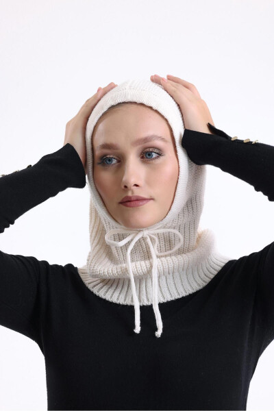 T-crazy Knitwear Balaclava Ribbed Knit Hooded Beanie, Hijab Beanie, Knit Hat, Balaclava - 4