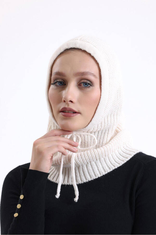 T-crazy Knitwear Balaclava Ribbed Knit Hooded Beanie, Hijab Beanie, Knit Hat, Balaclava - 6