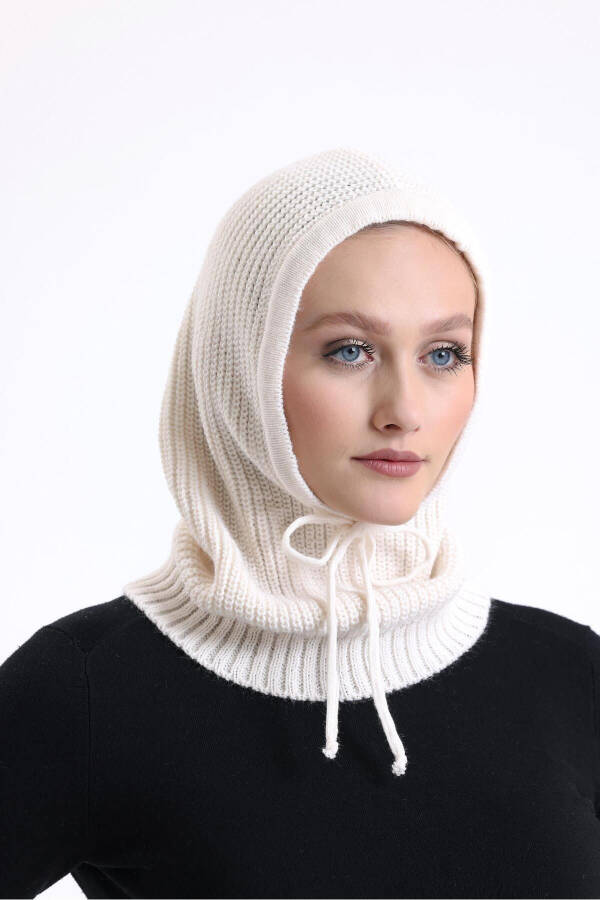 T-crazy Knitwear Balaclava Ribbed Knit Hooded Beanie, Hijab Beanie, Knit Hat, Balaclava - 7