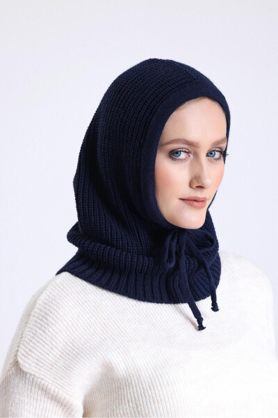 T-crazy Knitwear Balaclava Ribbed Knit Hooded Beanie, Hijab Beanie, Knit Hat, Balaclava - 2