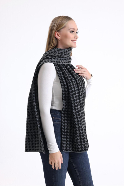 T-crazy Knitwear Herringbone naqshli triko to'qilgan sharf - 4