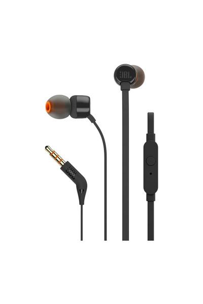 T160 In-Ear Headphones with Microphone (BLACK) - 24