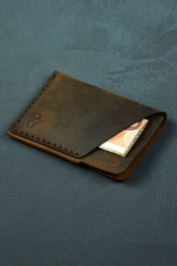 Taba Minimal Handmade Genuine Leather Card Holder - 7