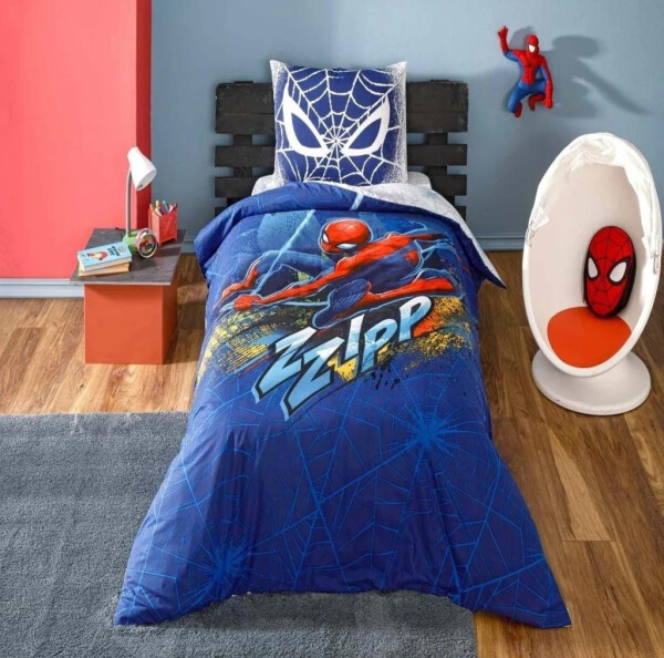 Taç Lisanslı Spiderman Blue City Tek Kişilik Nevresim Takımı - 1