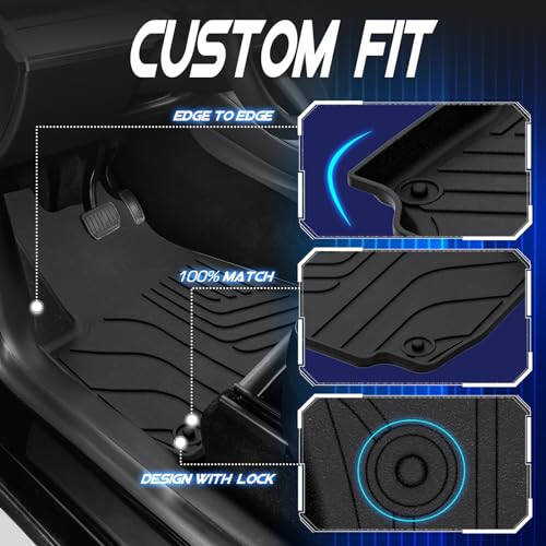 TadaMark Floor Mats & Cargo Liner Fit for Chevrolet for Equinox Fit for GMC for Terrain 2018-2024 Black Deep Dish All-Weather Mats Heavy-Duty Waterproof Floor Liner for Cars - 4 Piece - 3