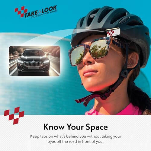 Take A Look Active Compact Activity Mirror for Sunglasses or Bike Helmet Visors Rear View Mirror for Cycling and Other Outdoor Activities - 3