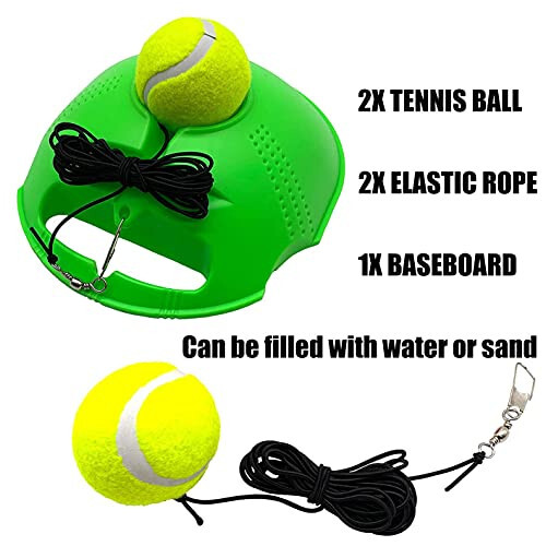 TaktZeit Tennis Trainer Rebound Baseboard Self Tennis Training Equipment Tennis Practice Rebounder with 2 String Balls - 2